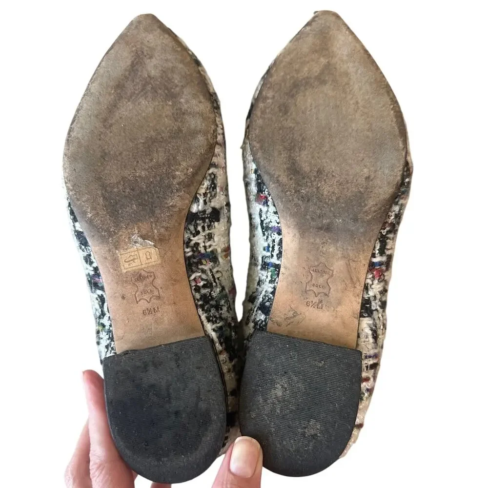 Tory Burch Gigi Tweed Pointed Toe Flats‎ Multicolor 6.5
